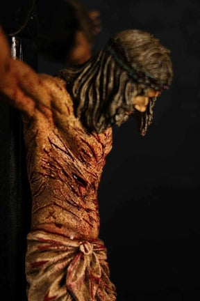 CRUCIFIXO 1 METRO PAIXÃO DE CRISTO CHAGAS ULTRA REALISTAS MESA