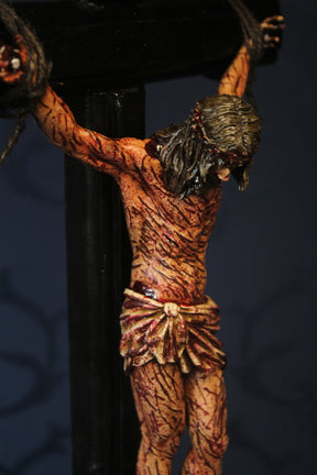 CRUCIFIXO PAREDE 50 CM PAIXÃO DE CRISTO CHAGAS ULTRA REALISTAS MÉDIO